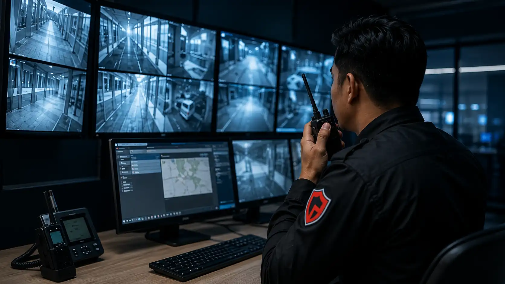 Petugas melakukan patroli keamanan