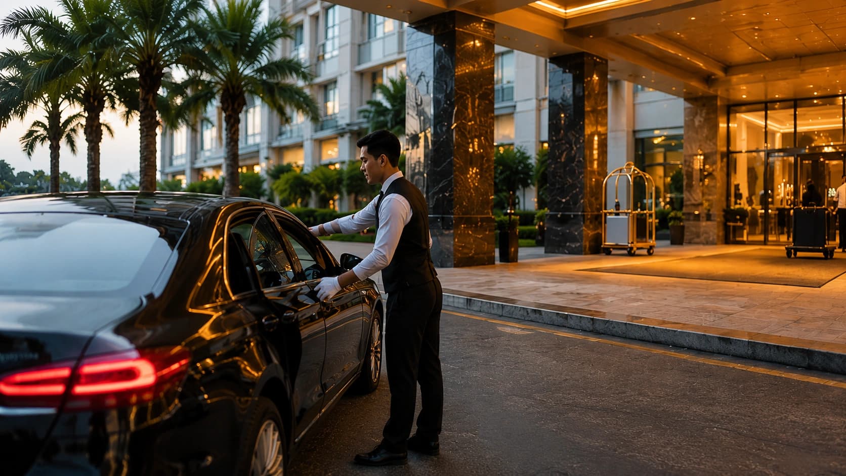 Layanan valet di hotel dan resort