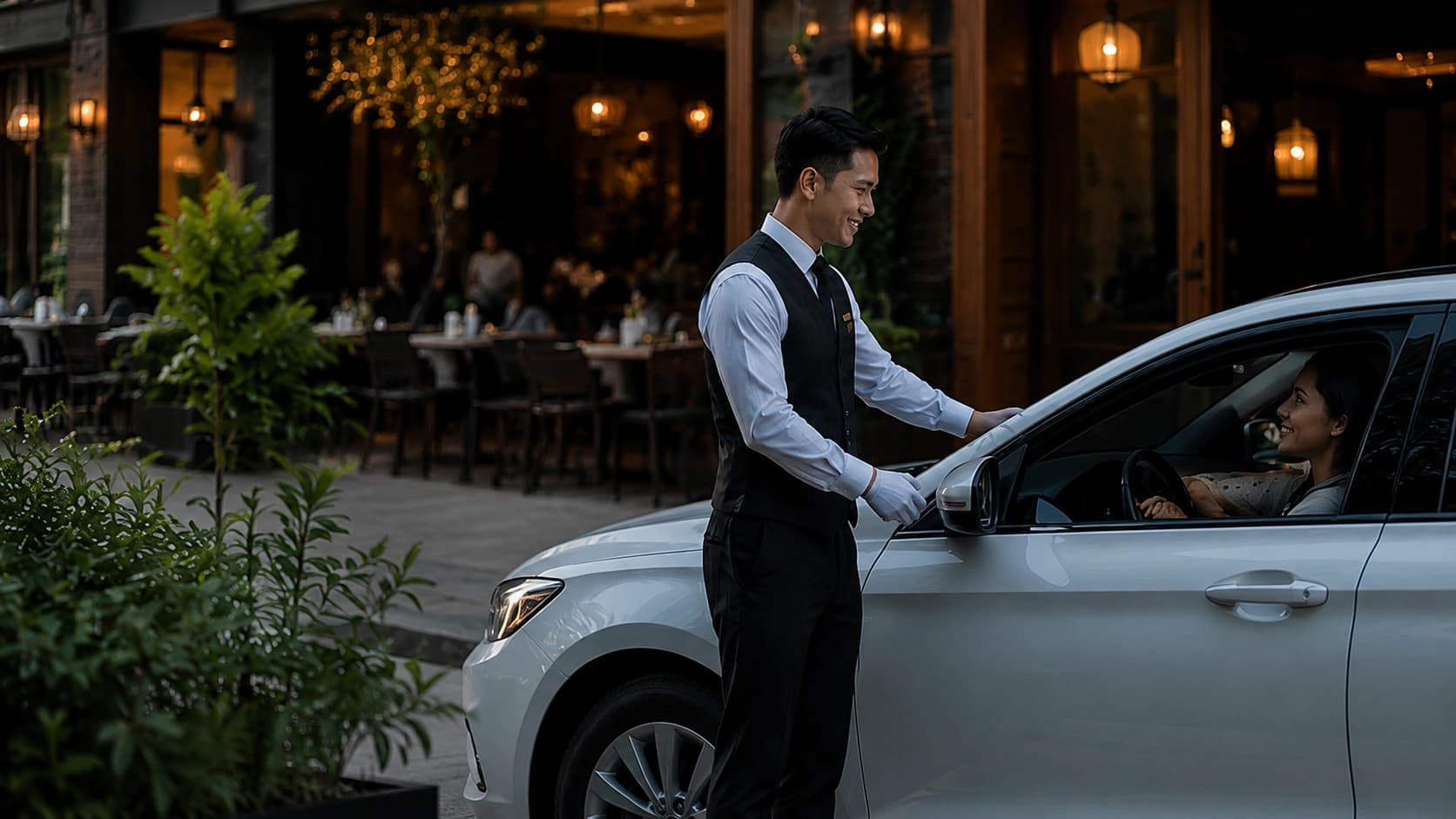 Layanan valet di restoran dan kafe